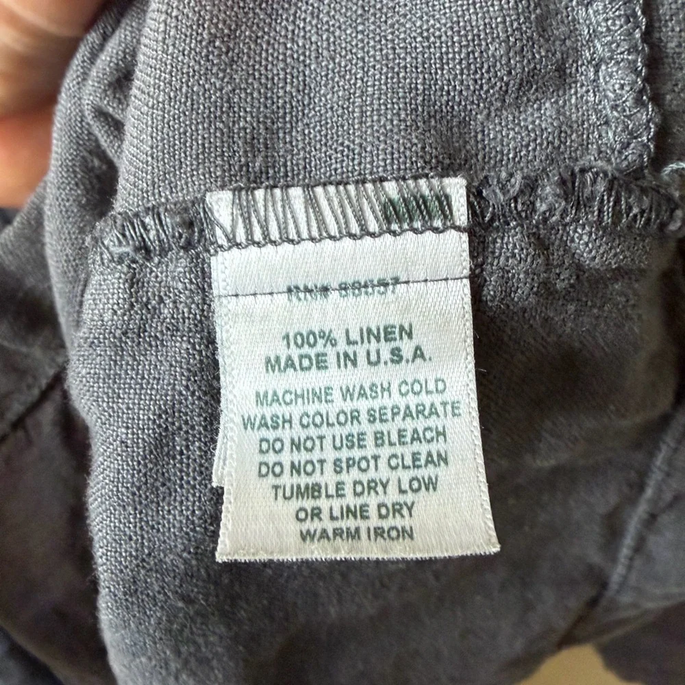 Fenini Gray Linen Button-Front Jacket / Blazer – Made in USA in Charcoal Size L - Picture 6 of 8